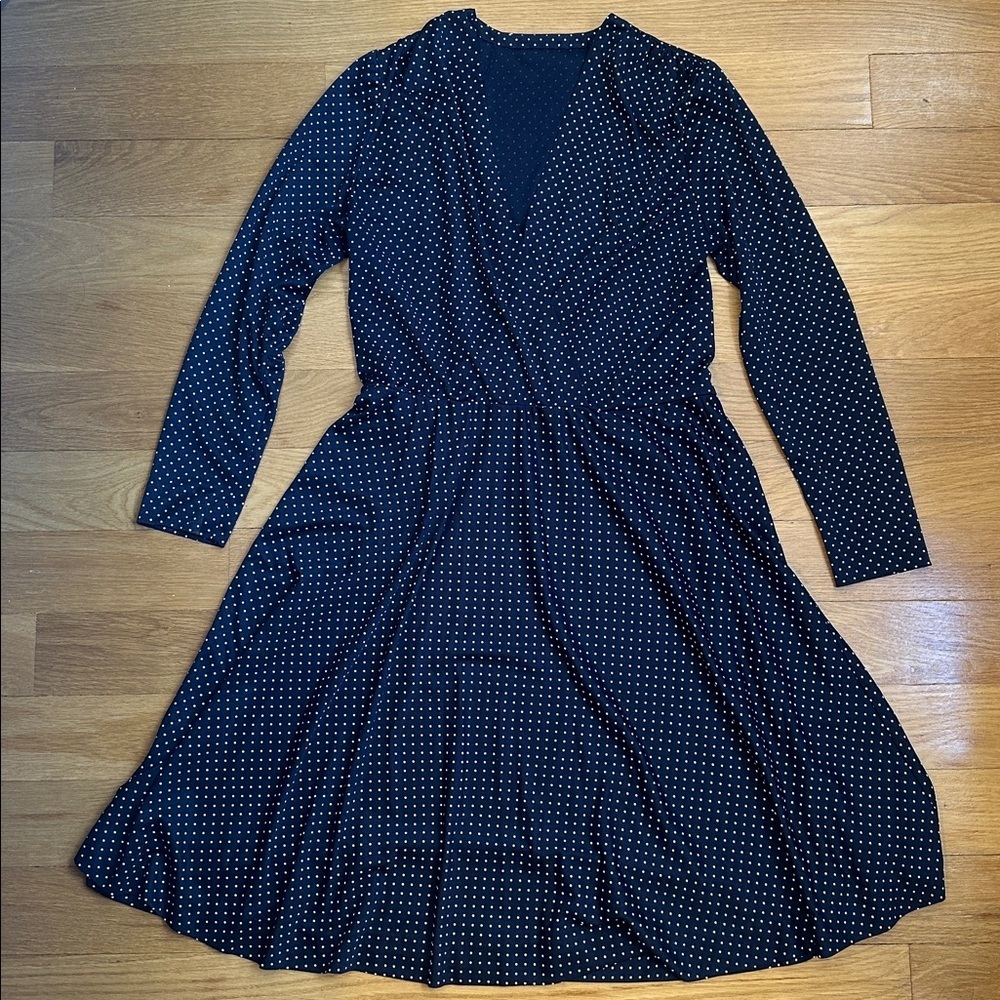 Vintage Navy Blue Polka Dot Dress - Perfect for Spring!